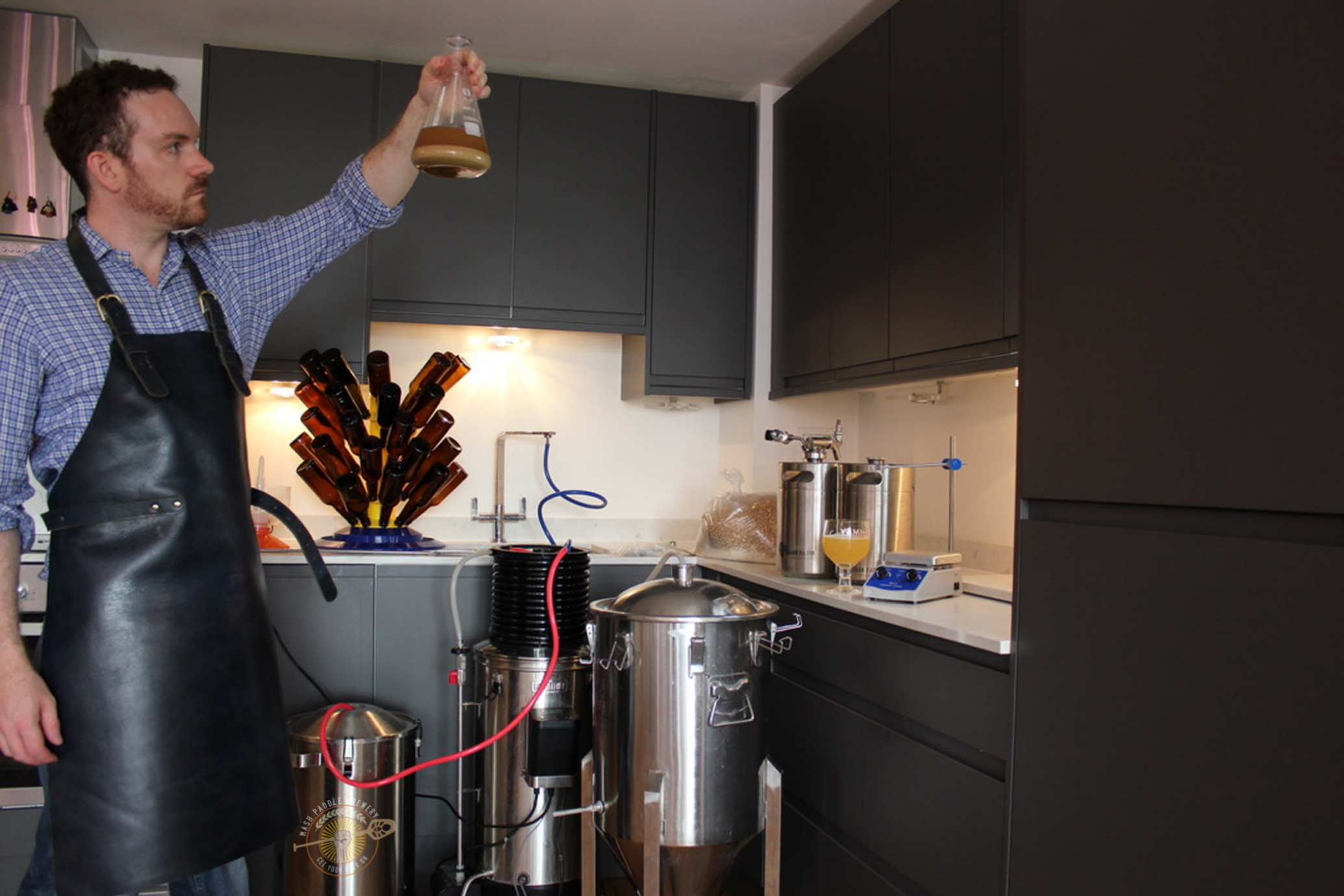Beer brewing process.